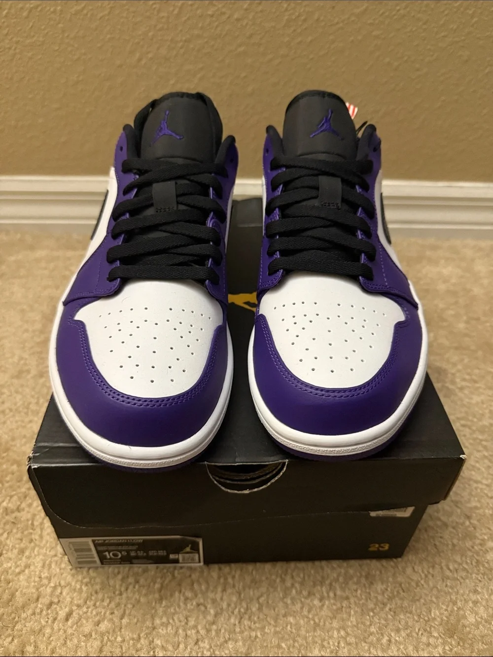 Jordan Low Top Sneakers in Purple White Black